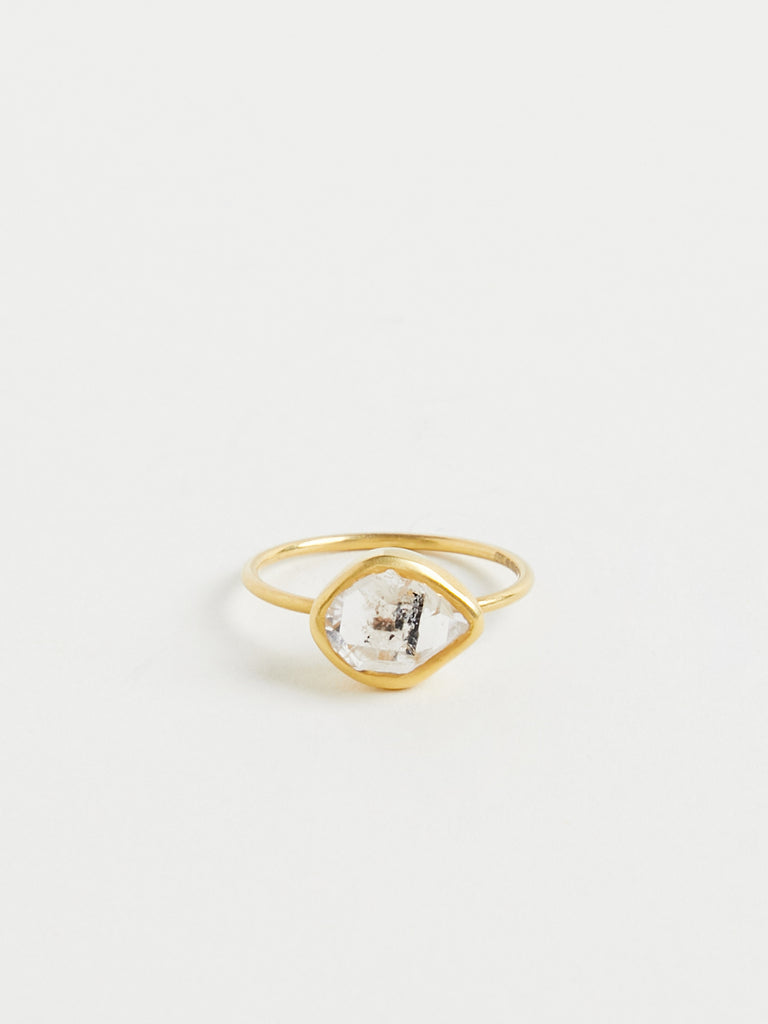 dosa x Pippa Small Metamorphic Cup Herkimer Diamond Ring in 18k Yellow Gold