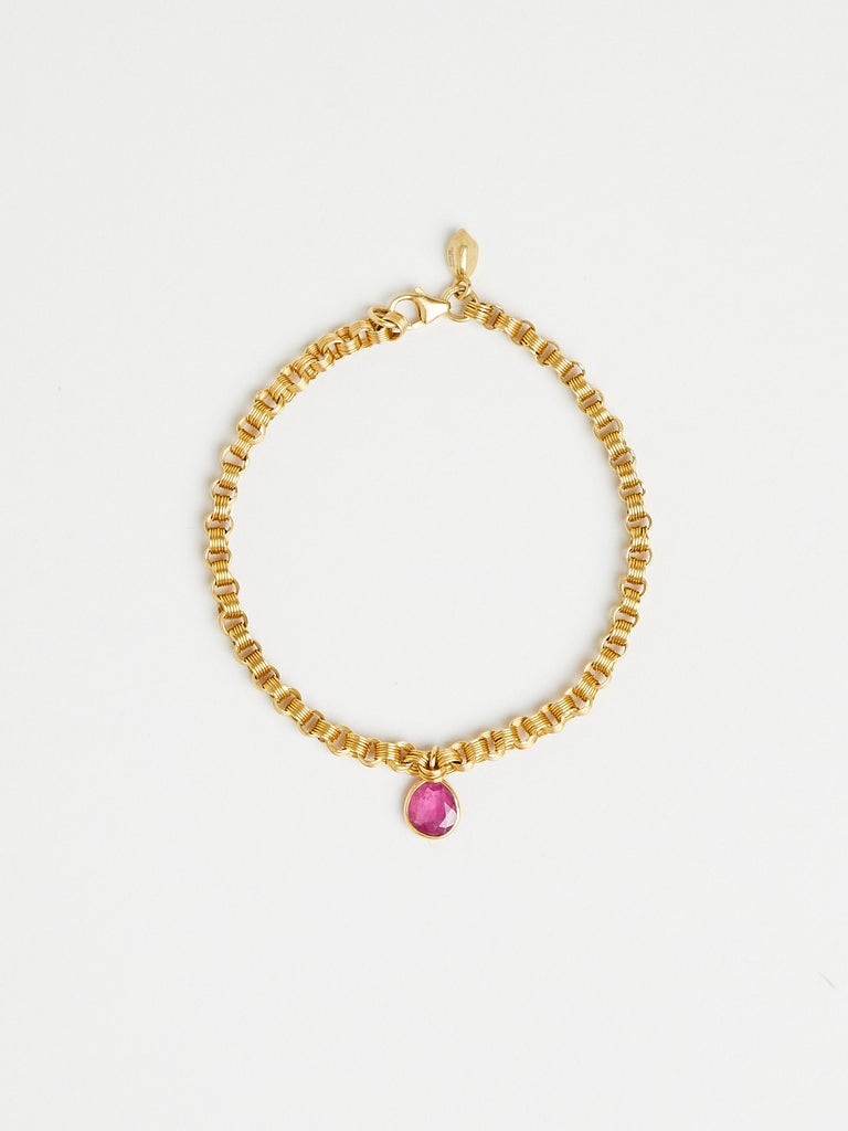 Pippa Small Solar Thread Chain Bracelet with Ruby