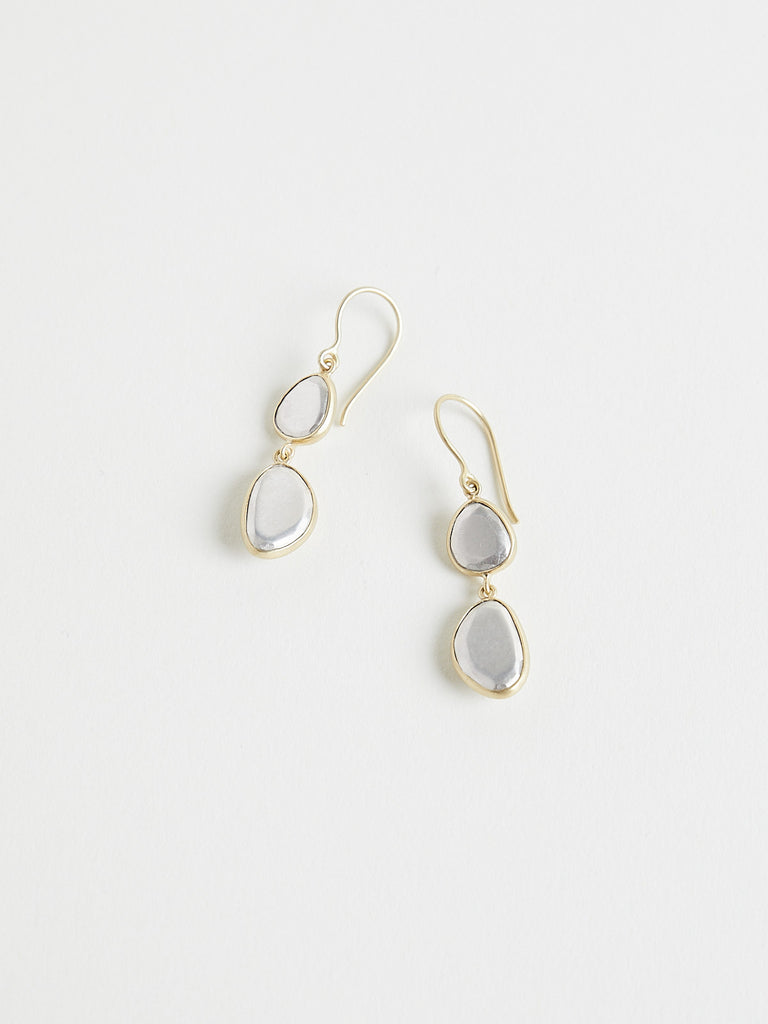 Pippa Small Chandra Double Drop Earrings in 18k Yellow Gold & Silver