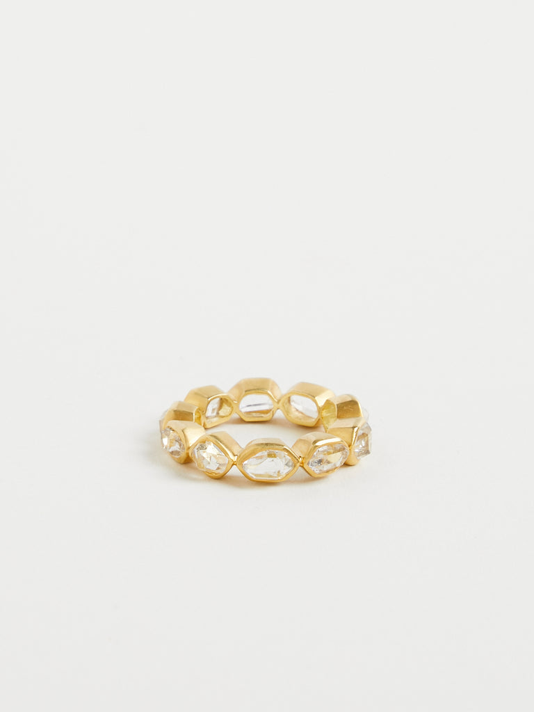 dosa x Pippa Small Herkimer Diamond Eternity Ring in 18k Yellow Gold