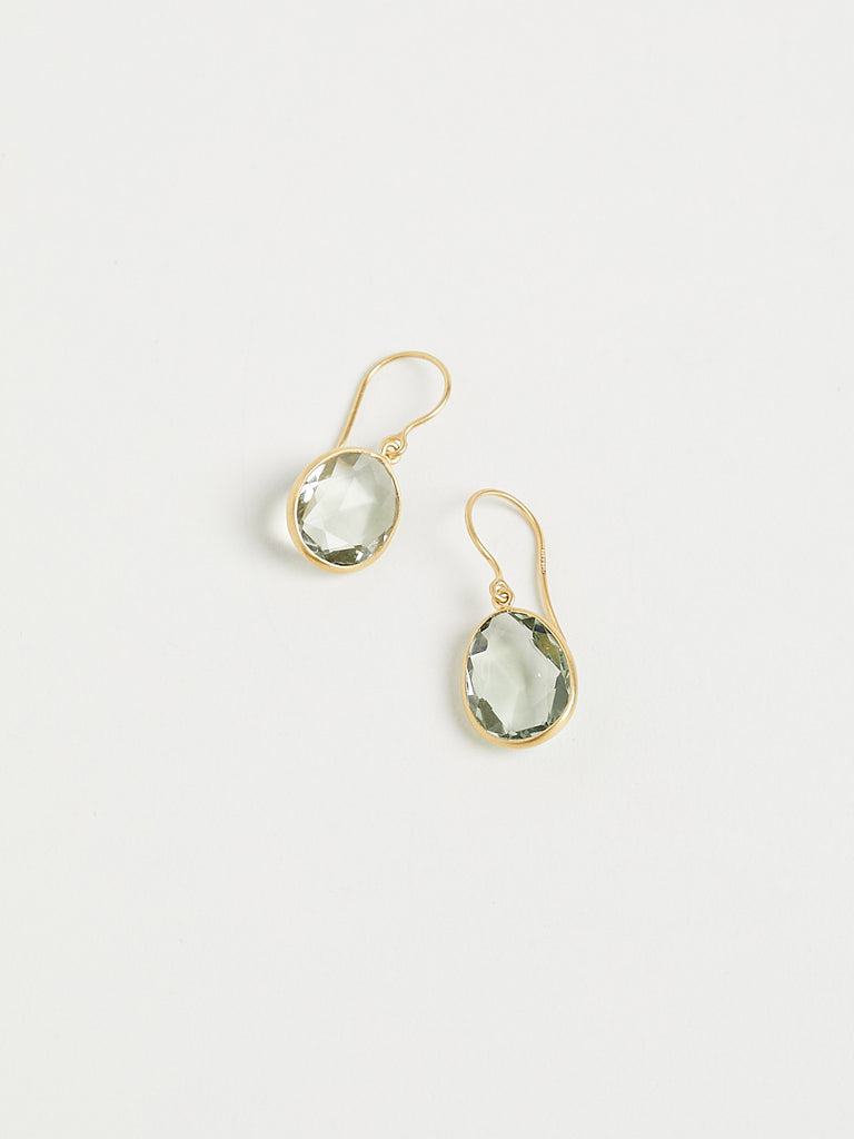 Pippa Small Single Drop Earring in 18k Gold with 10.4ct Green Amethyst