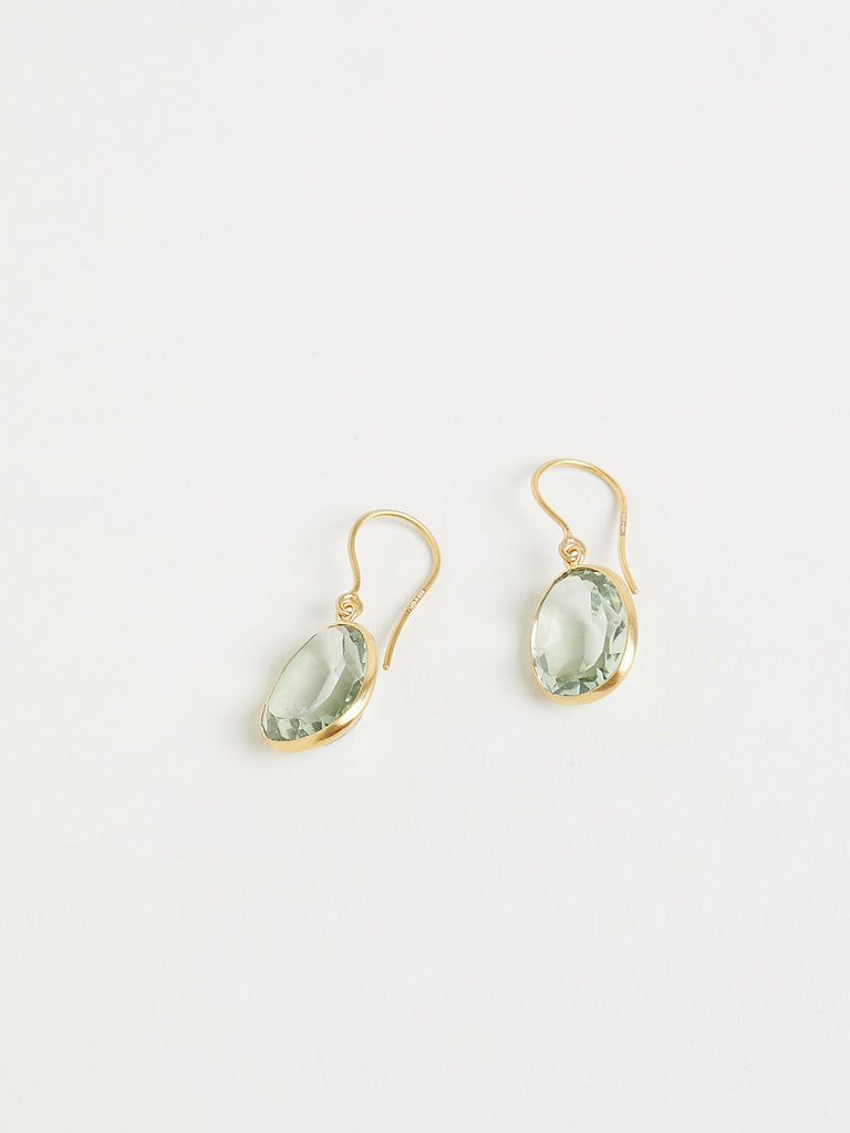 Pippa Small Single Drop Earring in 18k Gold with 16.25ct Green Amethyst