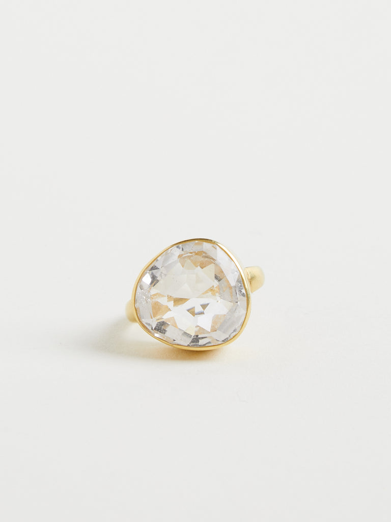 dosa x Pippa Small Crystal Greek Herkimer Diamond Ring in 18k Yellow Gold