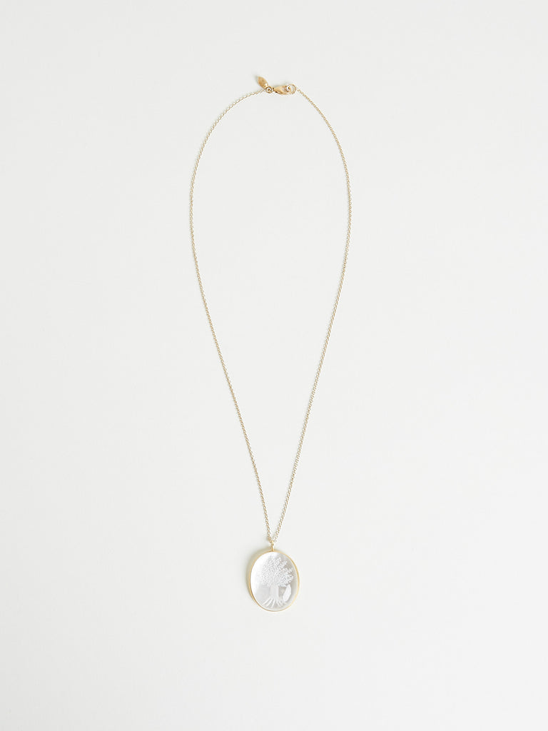 Pippa Small Artemis Amulet on Yellow Gold Chain with Mother of Pearl and 31.25ct Crystal