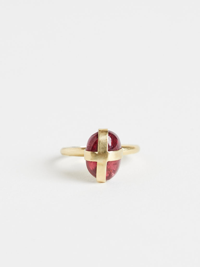 Pippa Small Parcel Set Ring with Spinel in 18k Yellow Gold