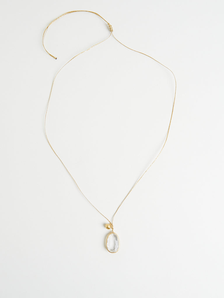 dosa x Pippa Small 18k Yellow Gold and Crystal Pendant on Cord