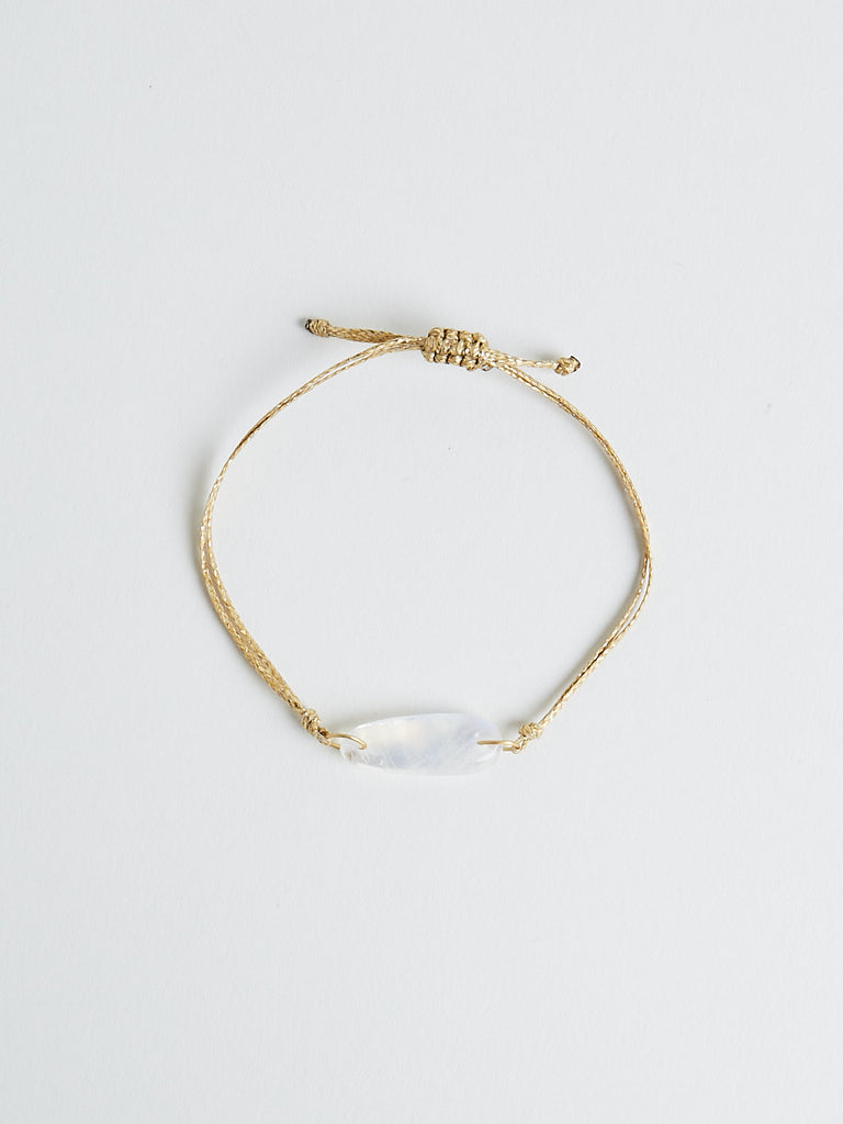 Pippa Small Koh-I-Noor Drill and Loop Rainbow Moonstone Bracelet on 18k Yellow Gold