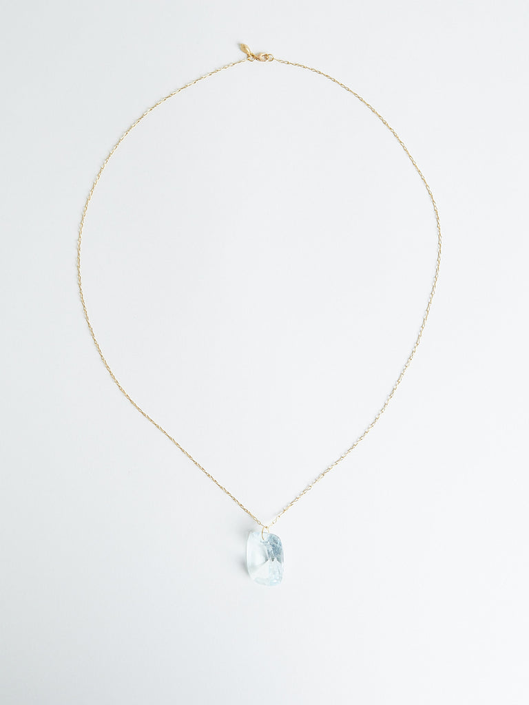 Pippa Small Koh-I-Noor Drill & Loop Pendant with Aquamarine on 18k Yellow Gold Chain