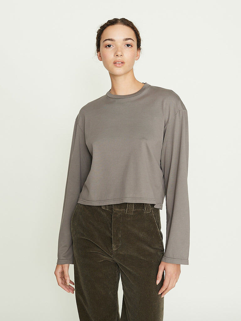 Rier Round Neck Long Sleeve T-Shirt in Castelrock