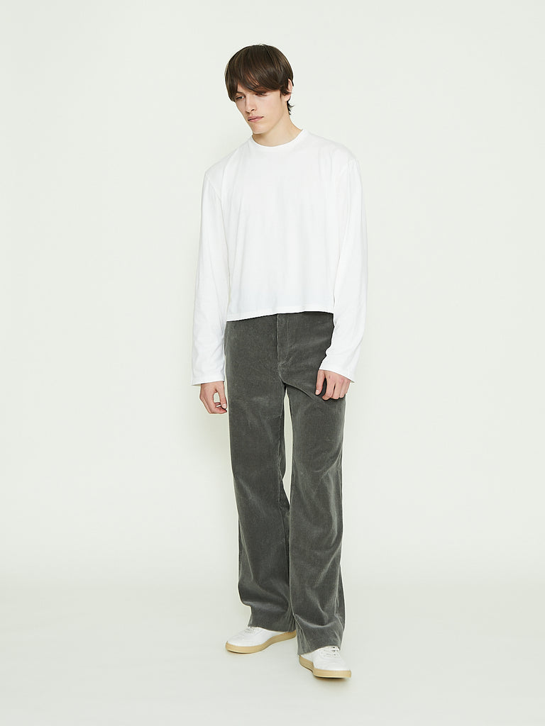 Rier Round Neck Long Sleeve T-Shirt in White