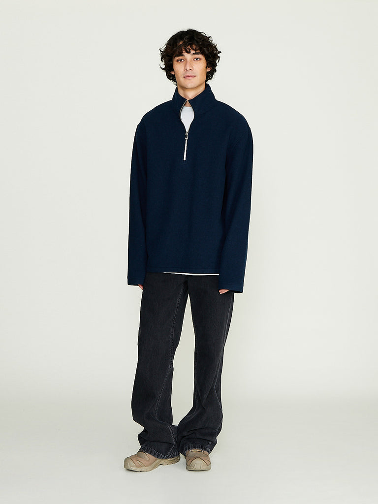 Rier - Fleece Polo in Plombe Fleece