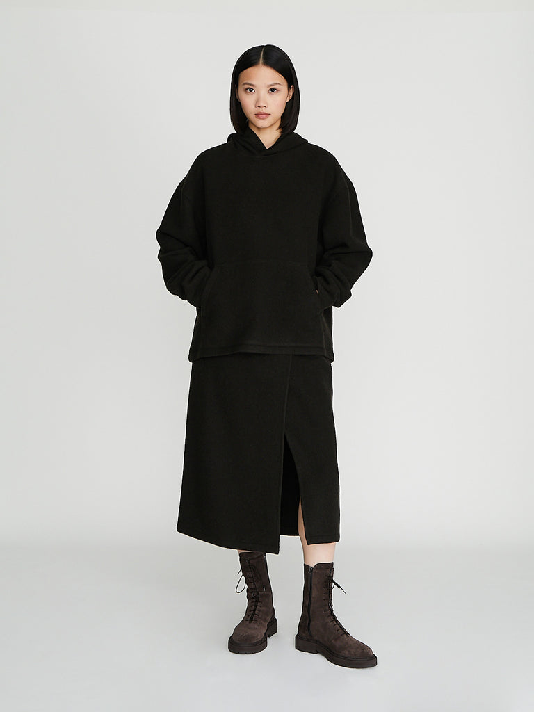 Rier - Fleece Hoodie in Tourbe Fleece