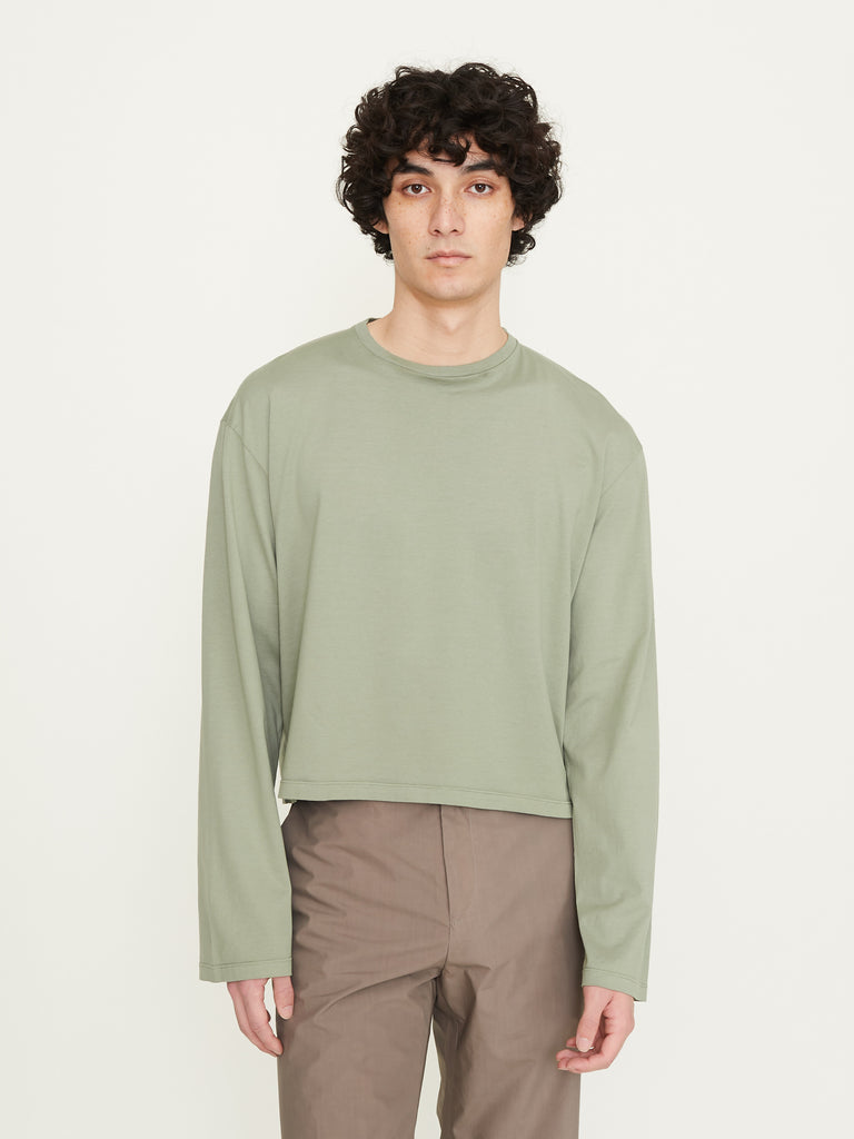 Rier Round Neck T-Shirt Long Sleeves in Argile