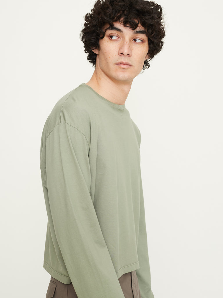 Rier Round Neck T-Shirt Long Sleeves in Argile