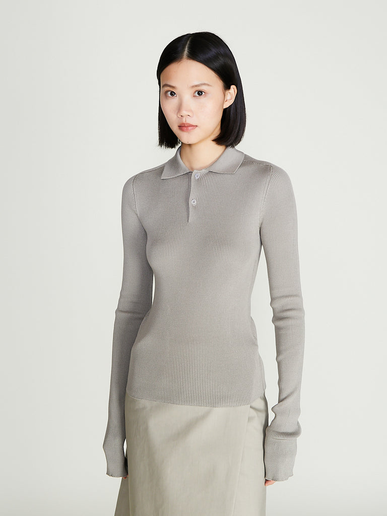 Rier - Polo Jumper in Fog