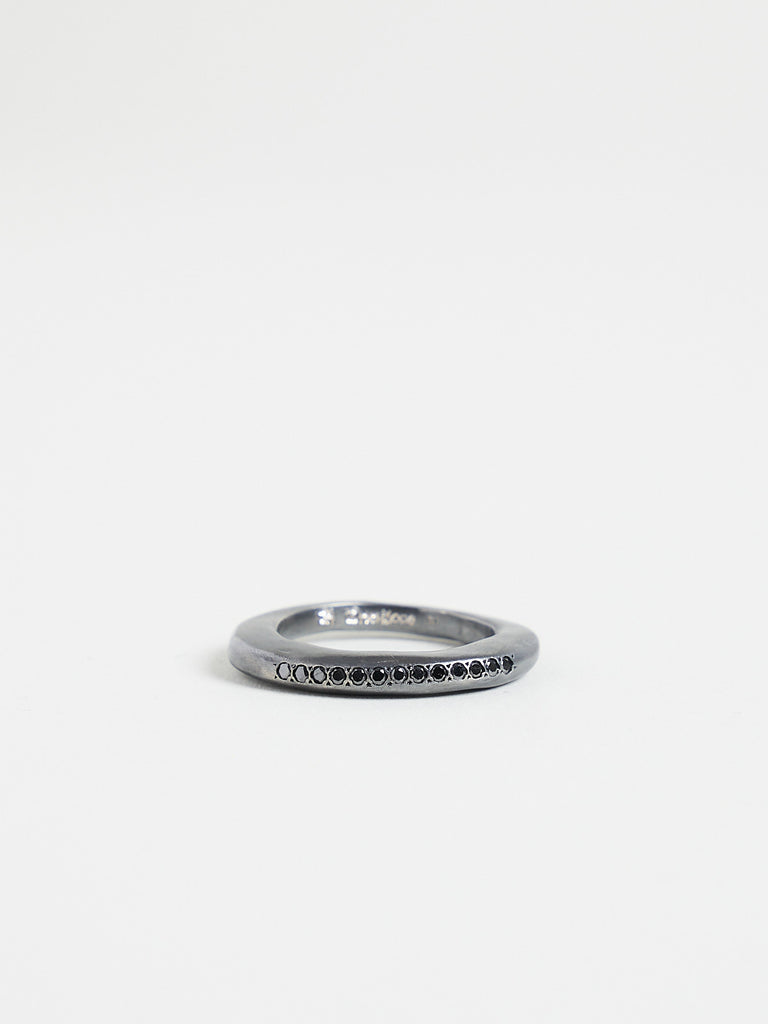 Rosa Maria Hayet Ring with Black Diamonds in Sterling Silver