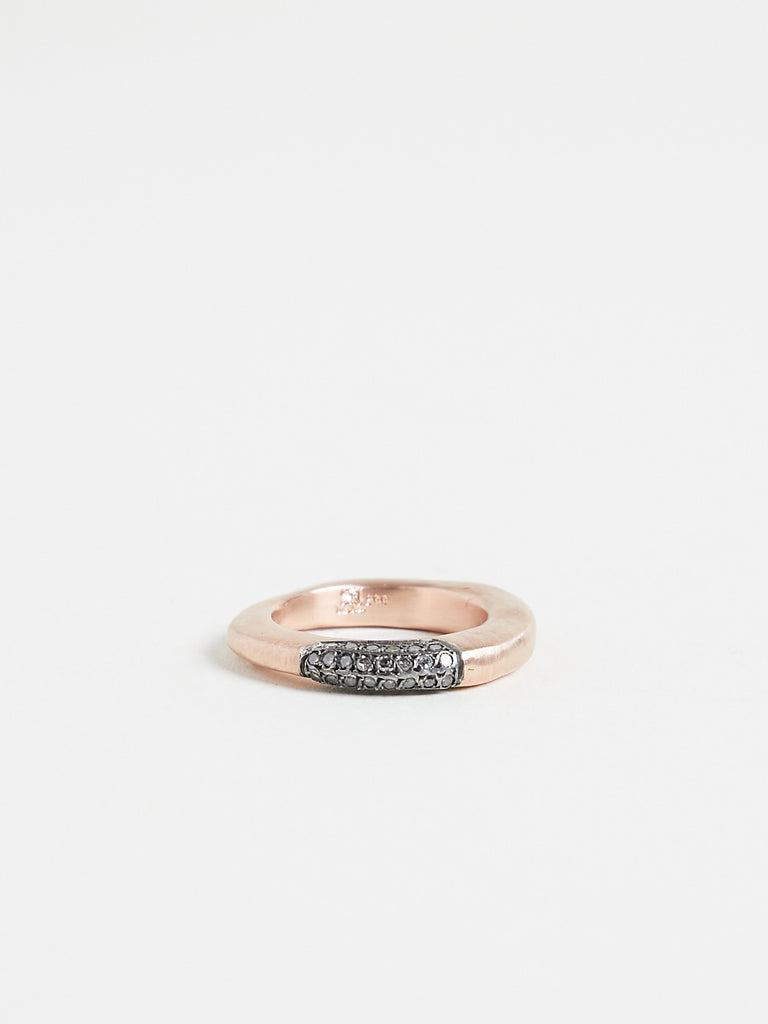 Rosa Maria Sapho Ring with Icy Grey Diamonds in 12k Pink Gold & Sterling Silver