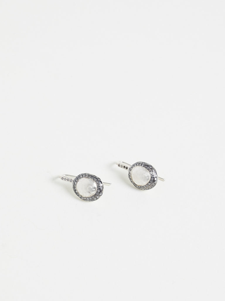 Rosa Maria Bo Carrie Earrings with Icy Grey Diamonds in Sterling Silver