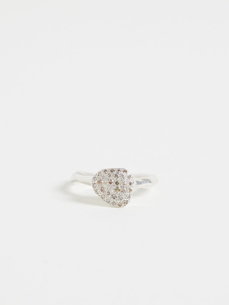 Rosa Maria Blue B Ring with Cognac Diamonds in Sterling Silver