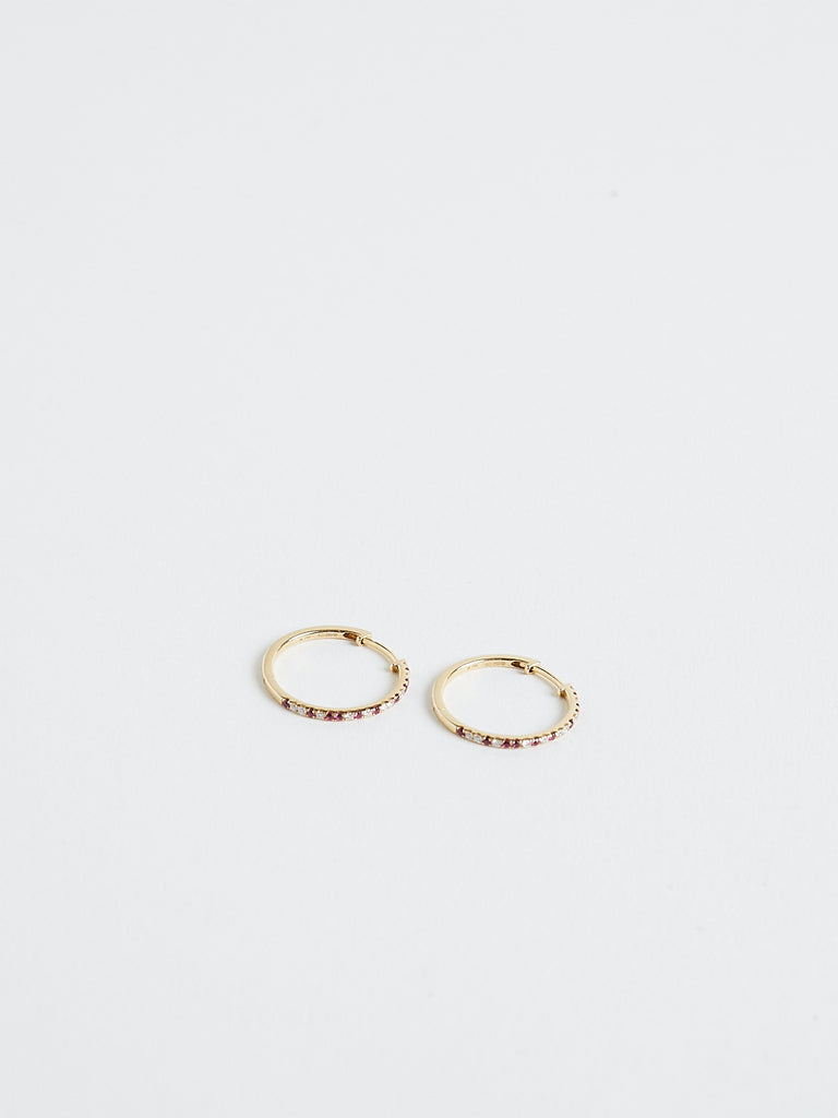 Raphaele Canot Leopard Hoops with Rubies and Diamonds on 18k Yellow Gold