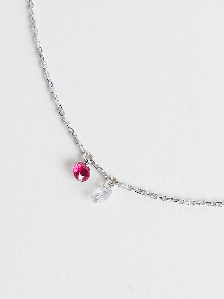 Raphaele Canot Set Free Necklace with Rubies and Diamonds on 18k White Gold