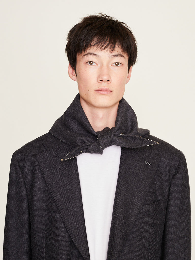 Salon C. Lundman - Cashmere Beaded Bandana in Grey