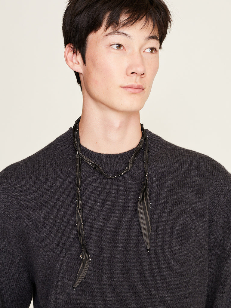 Salon C. Lundman - Embroidered Necklace in Metallic Stripe