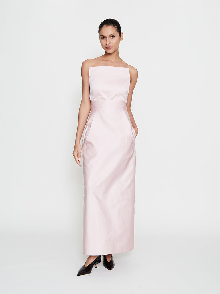 Sofie D'Hoore - Dou Strapless Long Dress in Petal