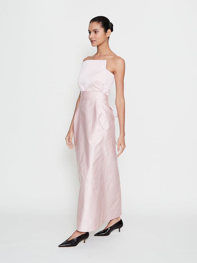 Sofie D'Hoore - Dou Strapless Long Dress in Petal