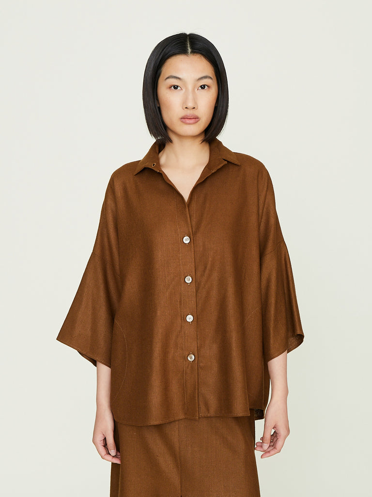 Stephan Janson - Bowling Shirt in Caramel