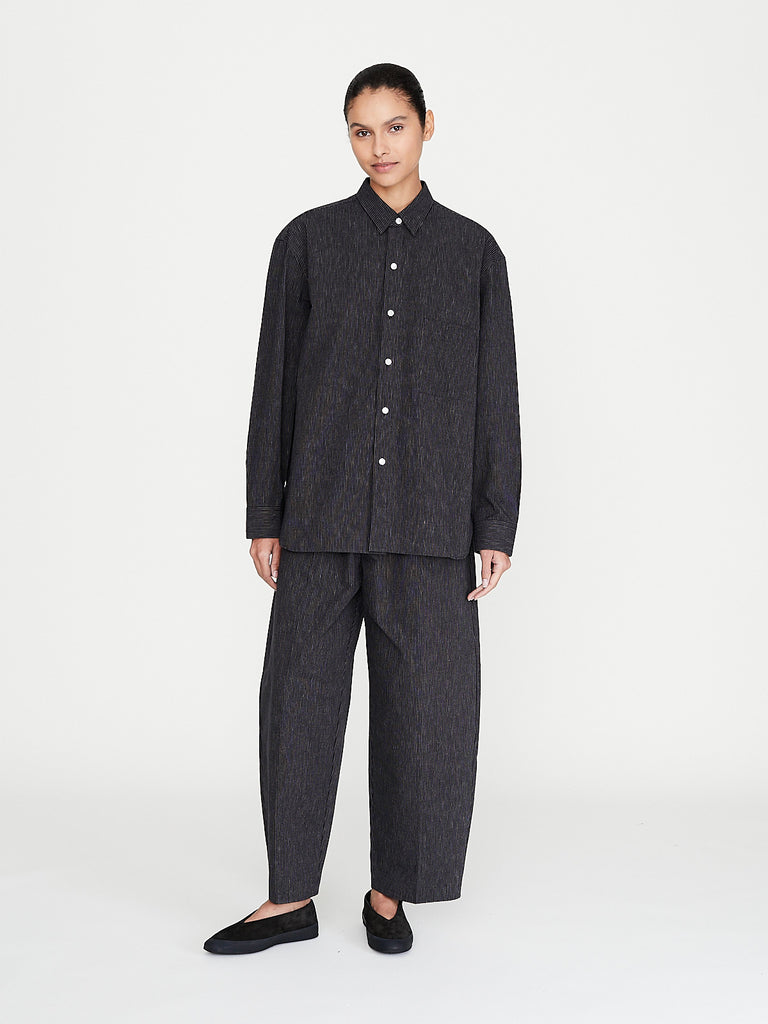 CristaSeya - Moroccan Pyjama Pants in Black with White Stripes
