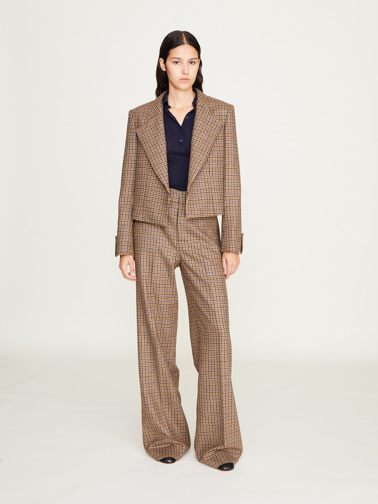 SA SU PHI -Tuxedo Trousers in Camel Check
