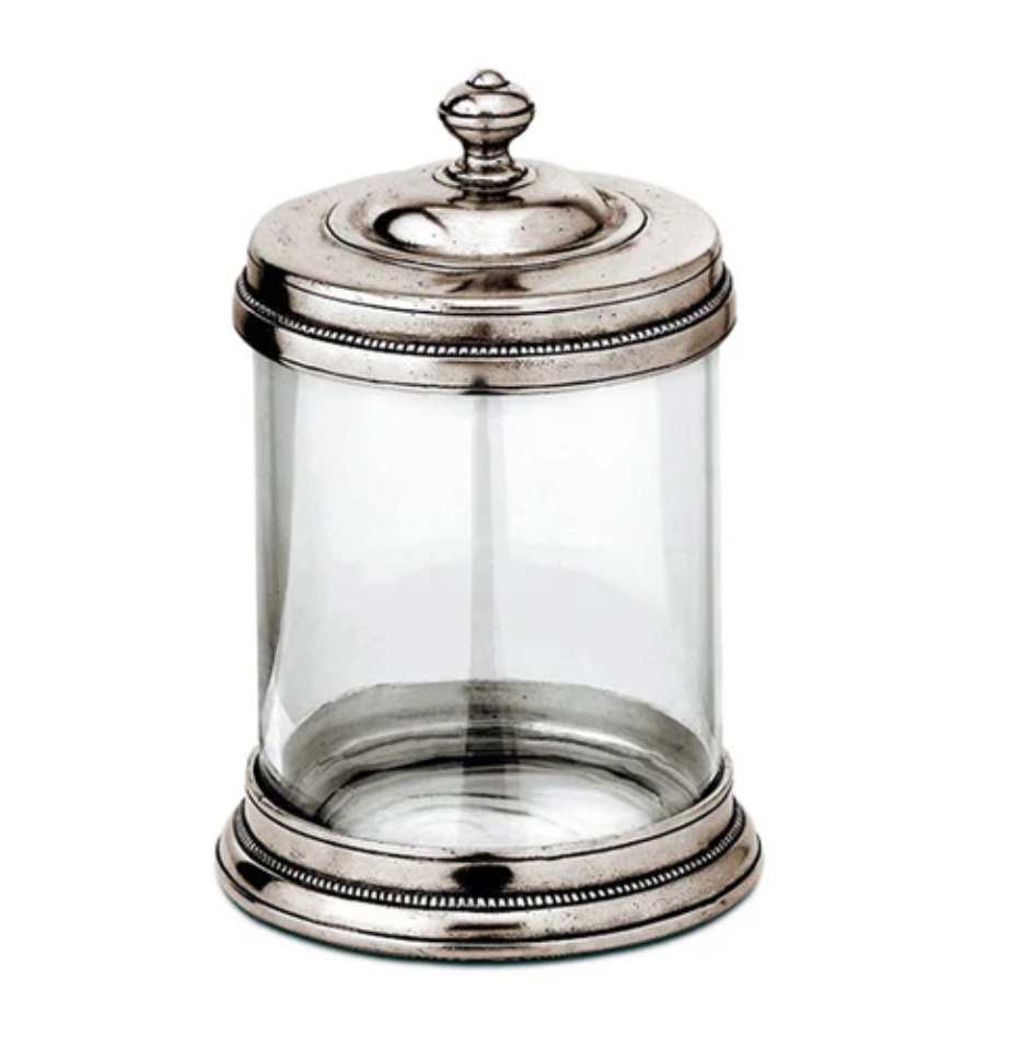 Toscana Pewter & Glass Cannister 1lt