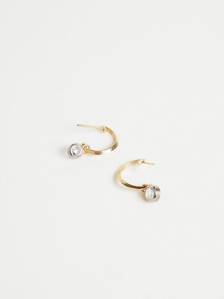 Fanourakis - Small Gypsy Earrings In 18k Yellow Gold With Rose Cut Diamonds