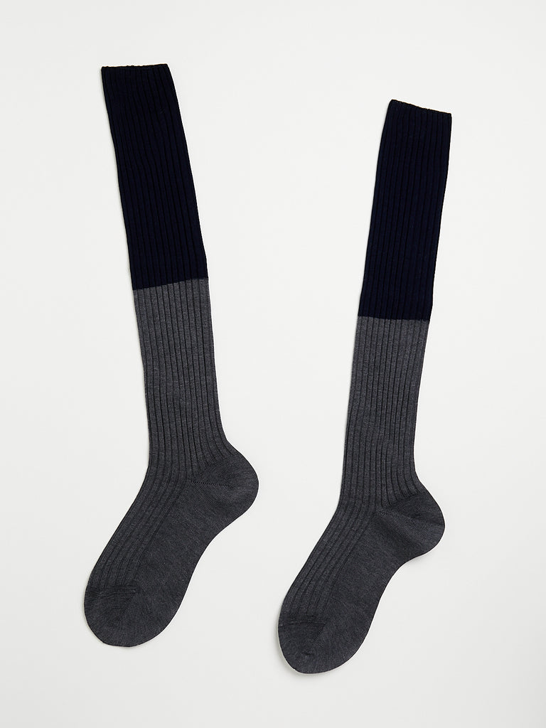 Sofie D'Hoore Friday Knee-High Socks in Midnight/Grey