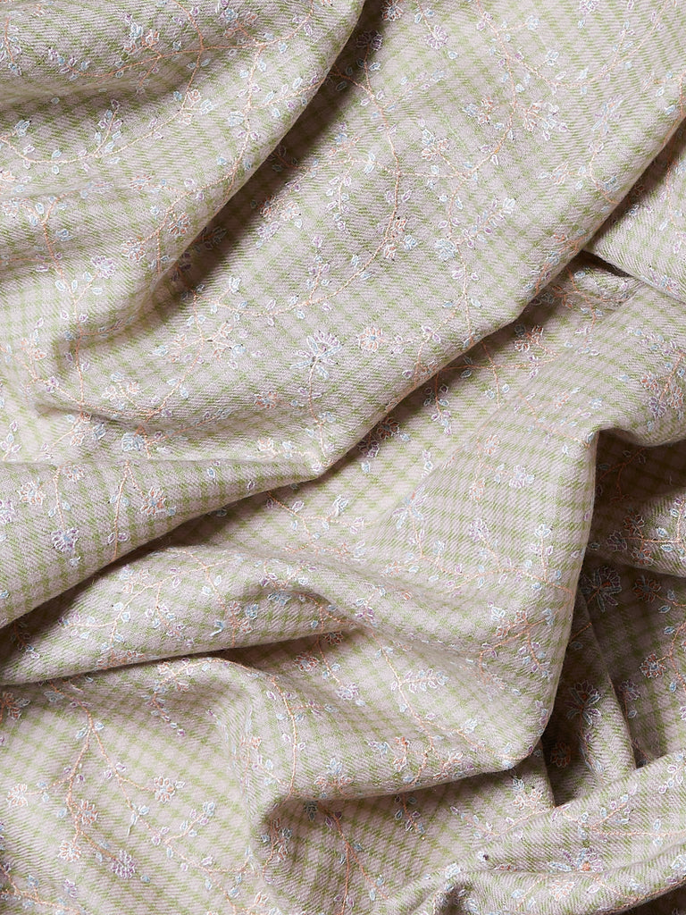 Yaser Shaw - Embroidered Pashmina Shawl in Powdery