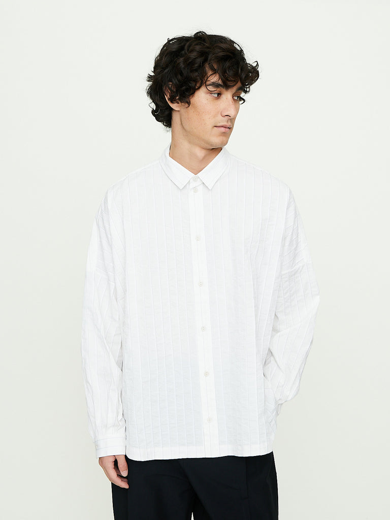 Toogood - The Farrier Shirt in Raised Stripe Chalk