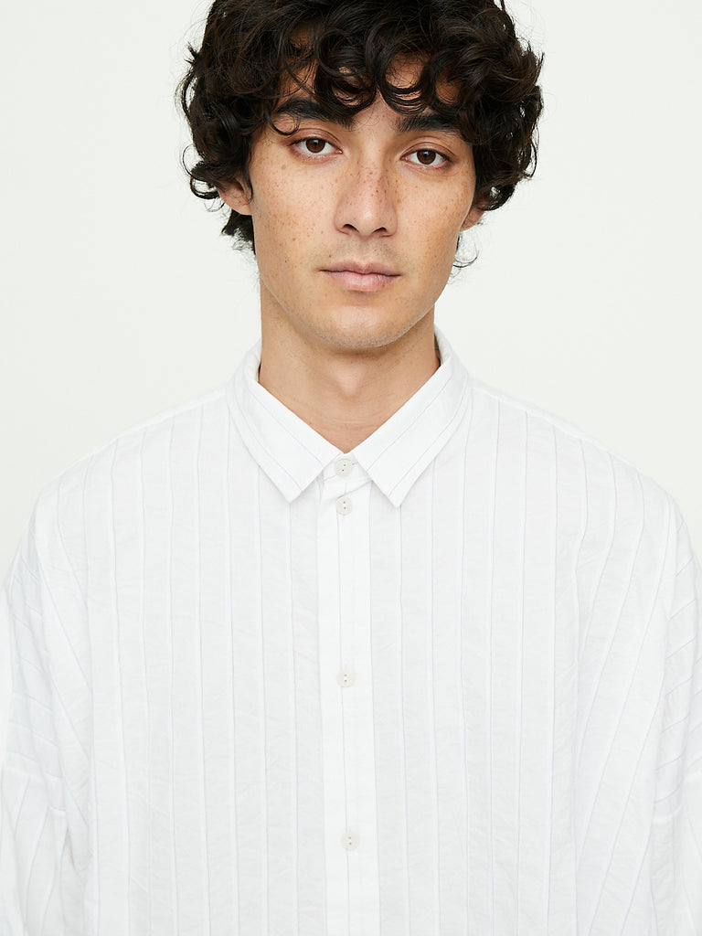 Toogood - The Farrier Shirt in Raised Stripe Chalk