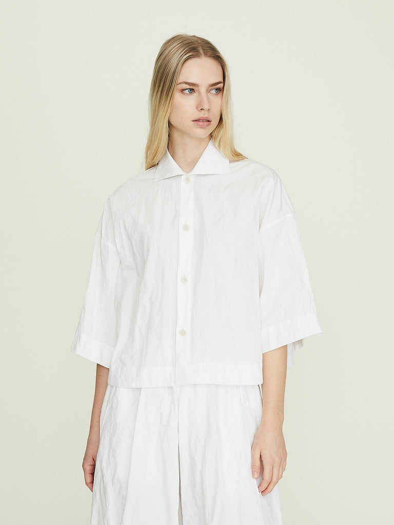 Toogood The Camper Shirt in Crumpled Cotton Chalk