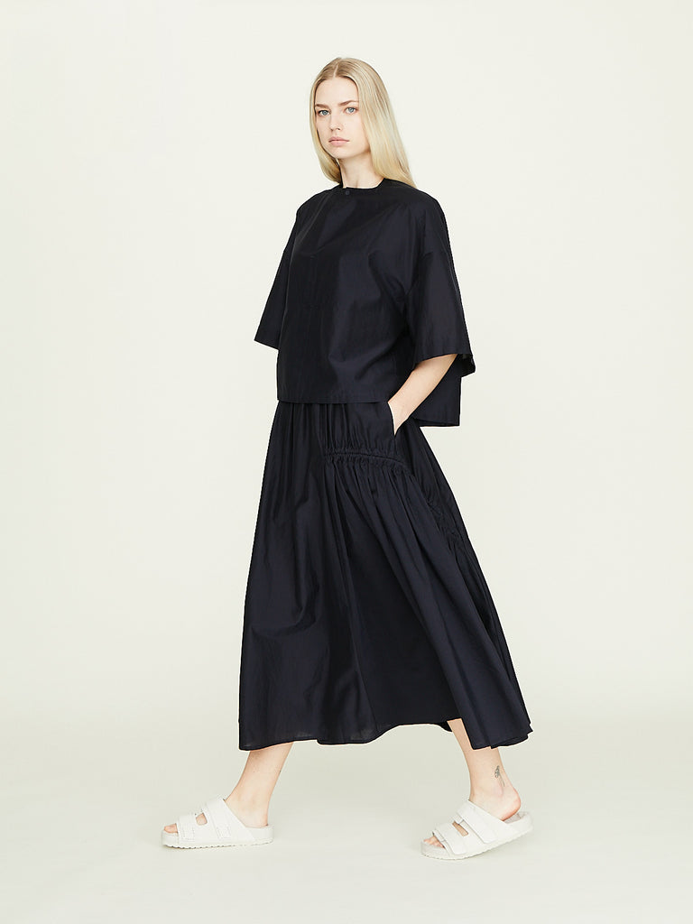 Toogood The Harvester Skirt in Cotton Silk Ink