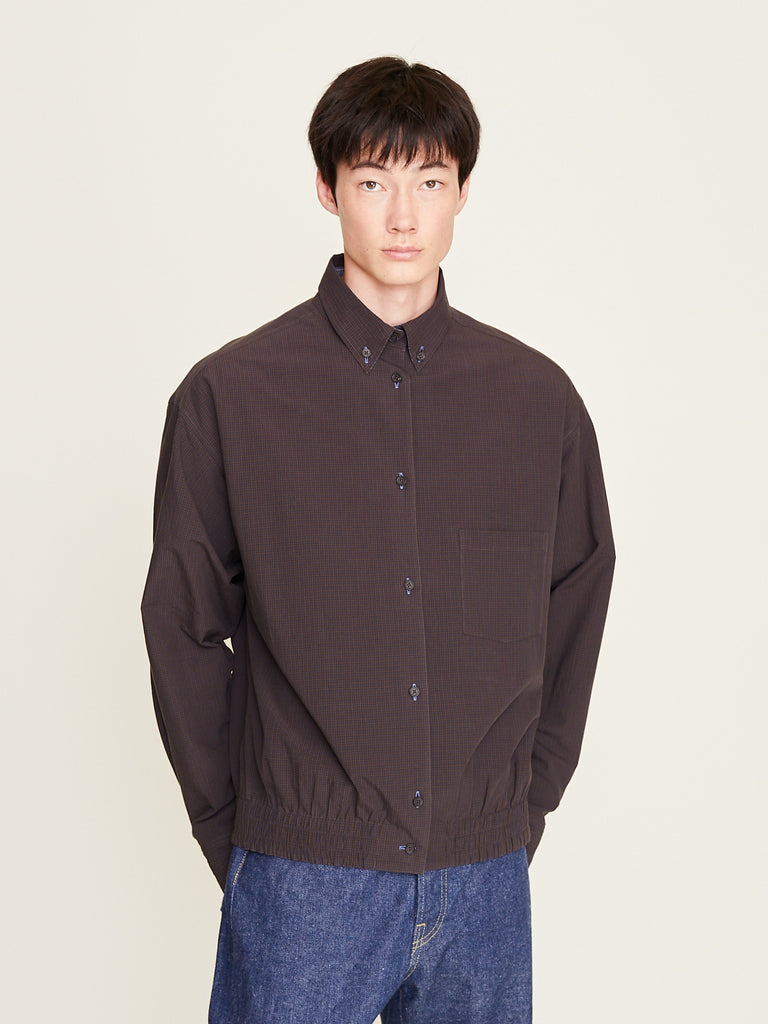 Townwear - Men's Reversible Smocked Waist Shirt in Blue/Brown