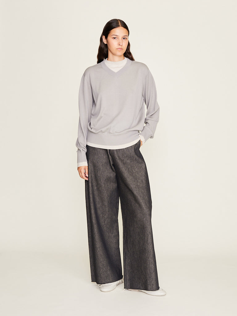 Townwear - Unisex Relaxed Layered Sweater in Sage/Chalk