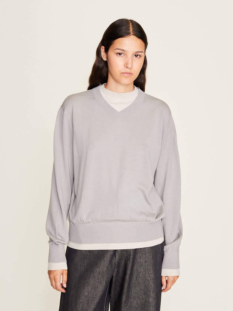 Townwear - Unisex Relaxed Layered Sweater in Sage/Chalk