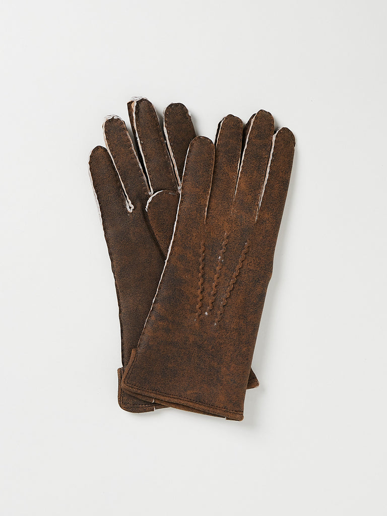 TR Handschuhe Wien - Women's Gloves in Antik Brown with Dark Brown Thick Stitching