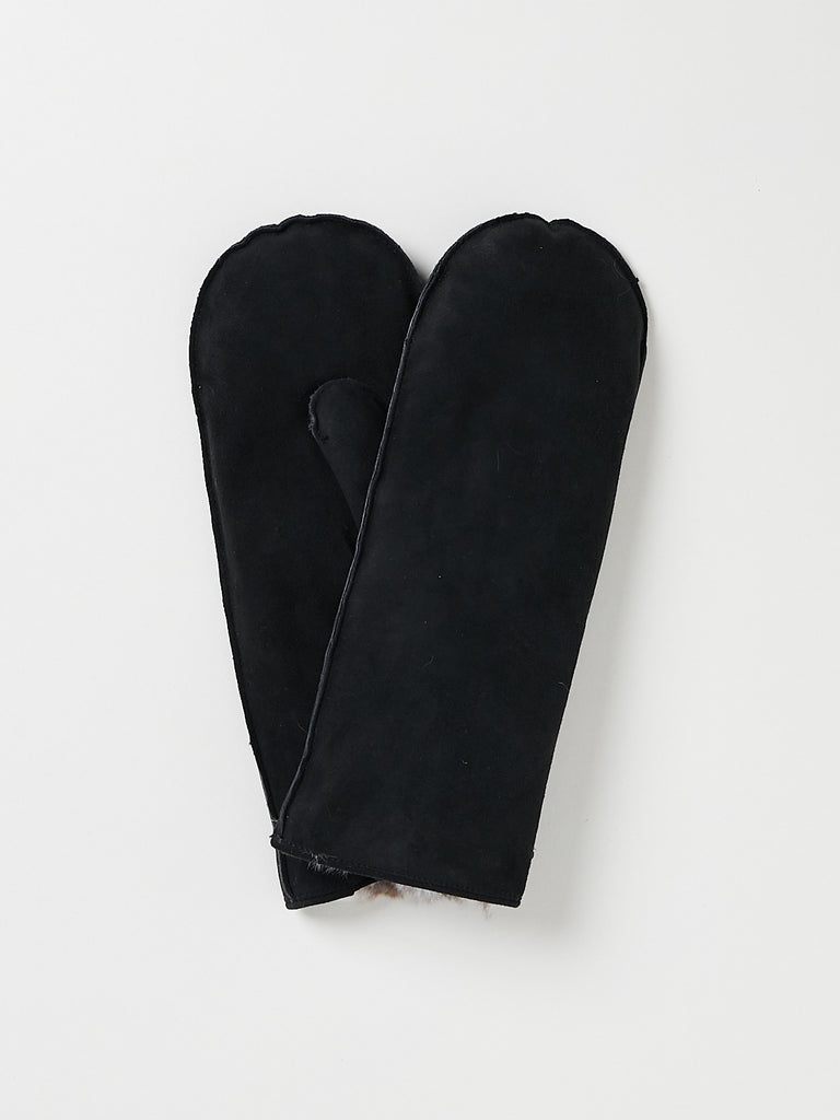 TR Handschuhe Wien - Women's Mittens in Pirate Black with Natural Grey Orylag Lining