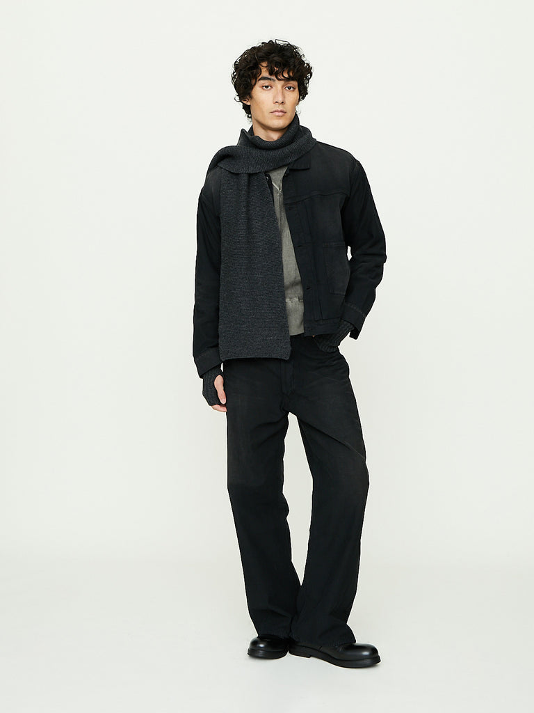 Taiga Takahashi - Lot.309 Buckle-Backed Jacket in Damaged Sumi Dyed Black