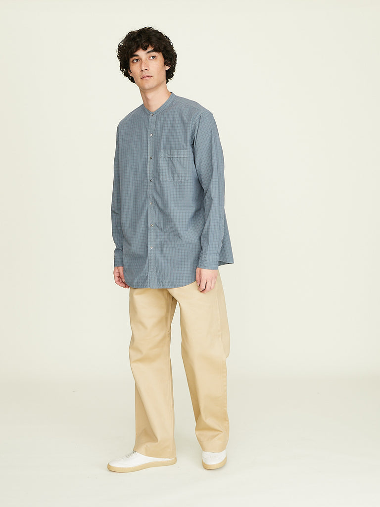 Taiga Takahashi Lot.104 Band Collar Shirt in Grey