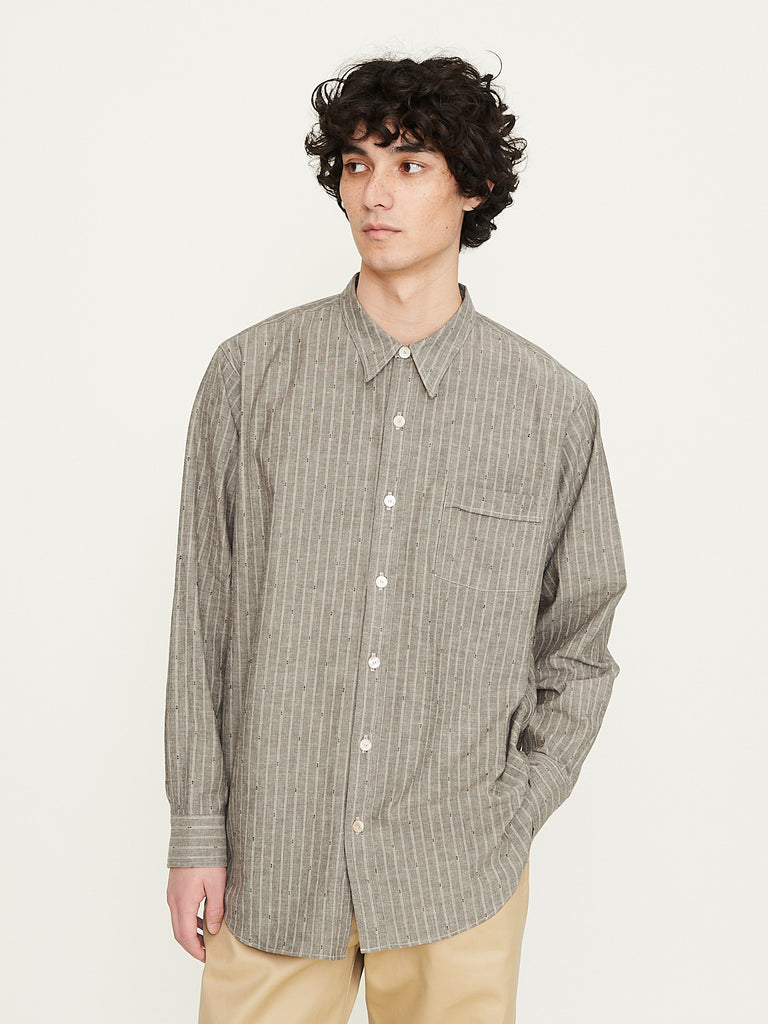 Taiga Takahashi Lot.106 Narrow Collar Shirt in Black Chambray