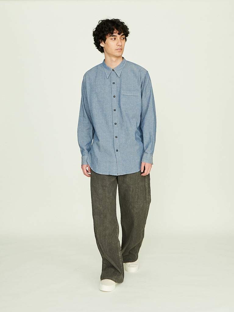 Taiga Takahashi - Lot.106 Narrow Collar Shirt in Indigo