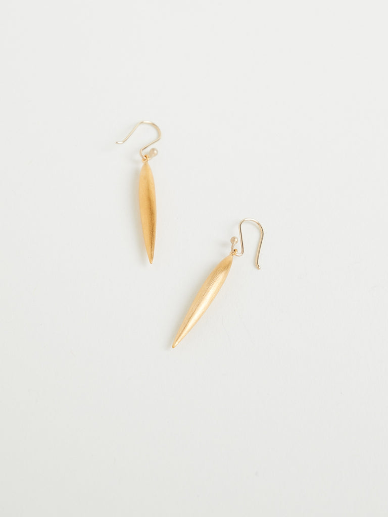 Ted Muehling Large Rice Earrings in Yellow Gold Plate